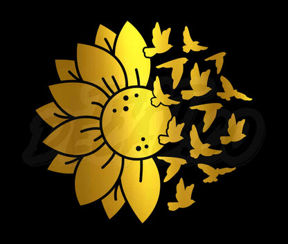 Sunflower With Birds