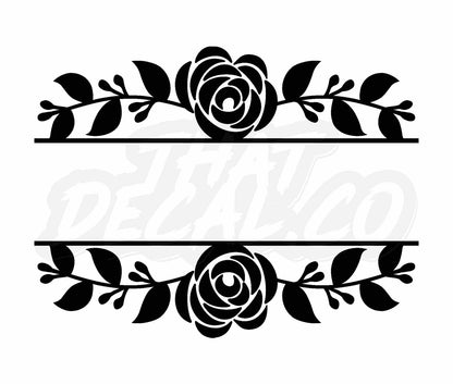 Simple Rose Split Frame PNG