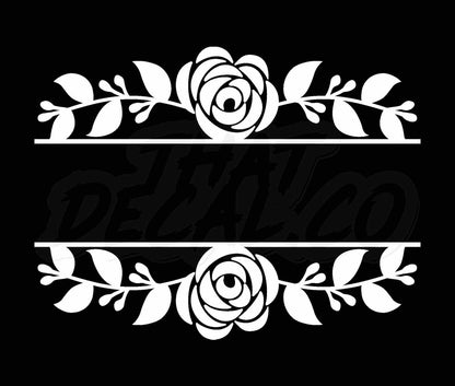 Simple Rose Split Frame PNG